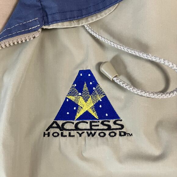 VTG Access Hollywood 1996 Size Medium Jacket Launch Team Beige Logo 90s Top Gear - Picture 2 of 16
